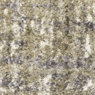 Oriental Weavers Aspen 530J9 plush shag rug featuring abstract pattern in grey/ ivory tones