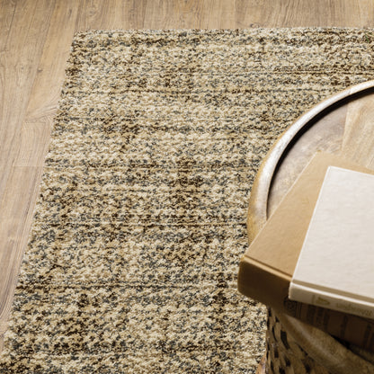 Oriental Weavers Astor 1449M plush modern rug featuring abstract pattern in beige/ brown tones
