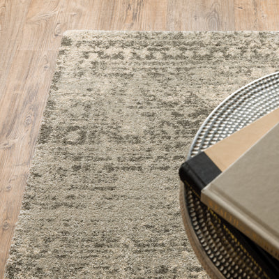 Oriental Weavers Astor 1806Q plush modern rug featuring abstract pattern in beige/ grey tones