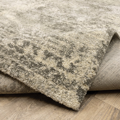 Oriental Weavers Astor 1806Q plush modern rug featuring abstract pattern in beige/ grey tones