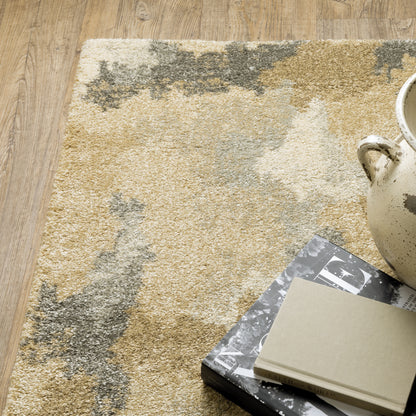 Oriental Weavers Astor 2268Z plush modern rug featuring abstract pattern in beige/ gold tones