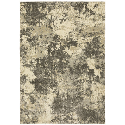 Oriental Weavers Astor 7150D plush modern rug featuring abstract pattern in grey/ beige tones