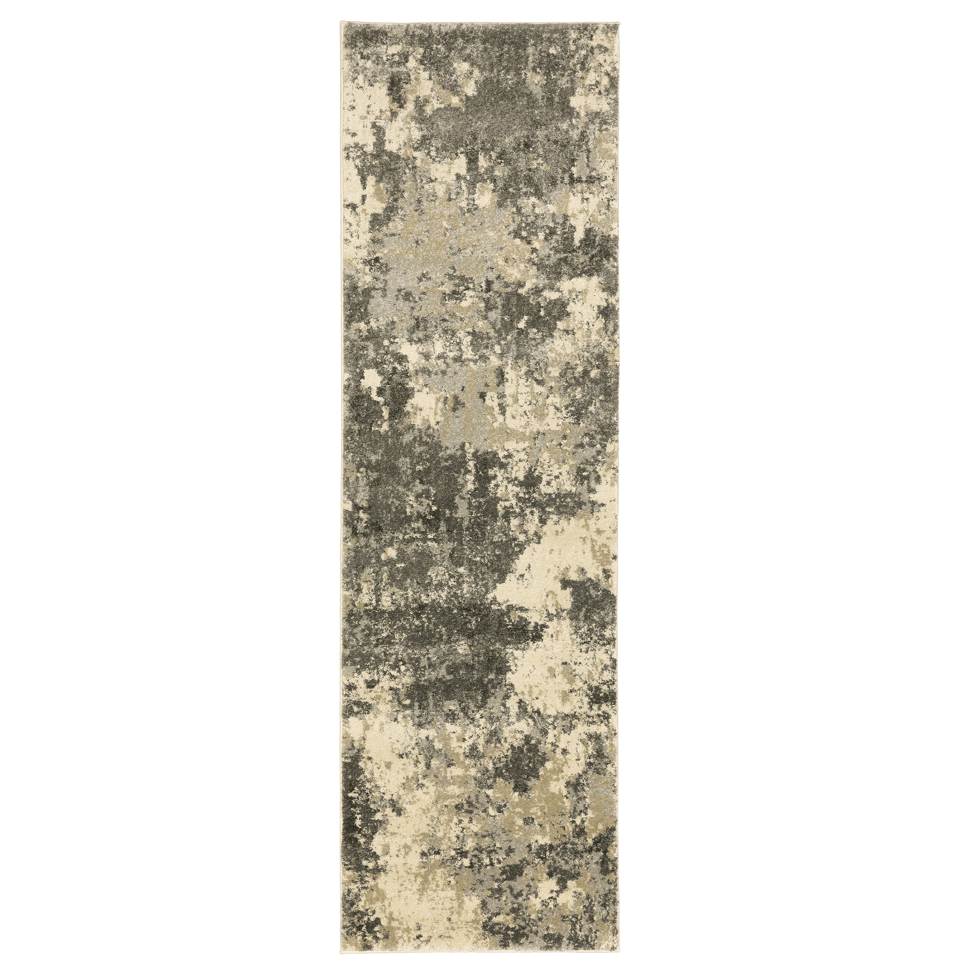 Oriental Weavers Astor 7150D plush modern rug featuring abstract pattern in grey/ beige tones