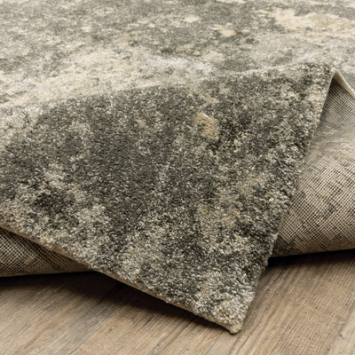 Oriental Weavers Astor 7150D plush modern rug featuring abstract pattern in grey/ beige tones