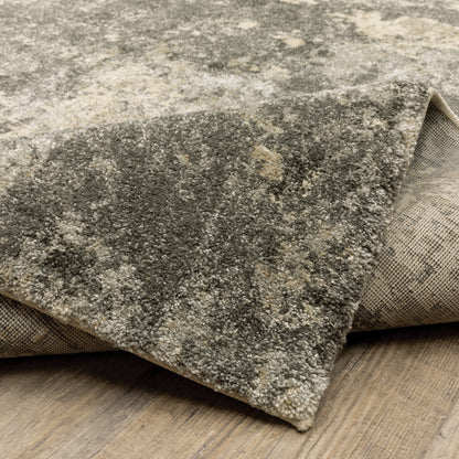 Oriental Weavers Astor 7150D plush modern rug featuring abstract pattern in grey/ beige tones