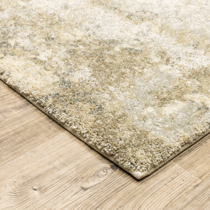 Oriental Weavers Astor 8322J plush modern rug featuring abstract pattern in gold/ beige tones