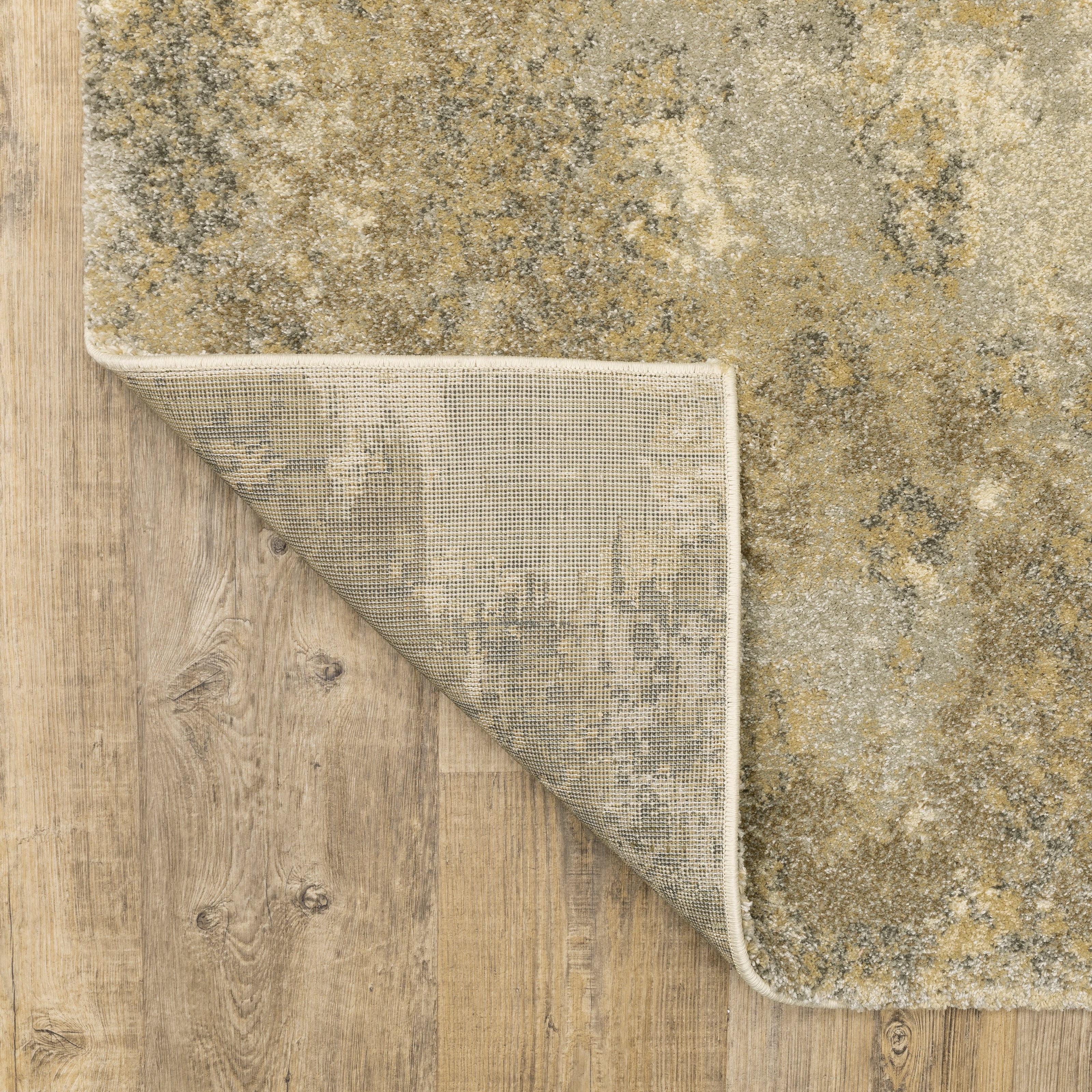 Oriental Weavers Astor 8322J plush modern rug featuring abstract pattern in gold/ beige tones