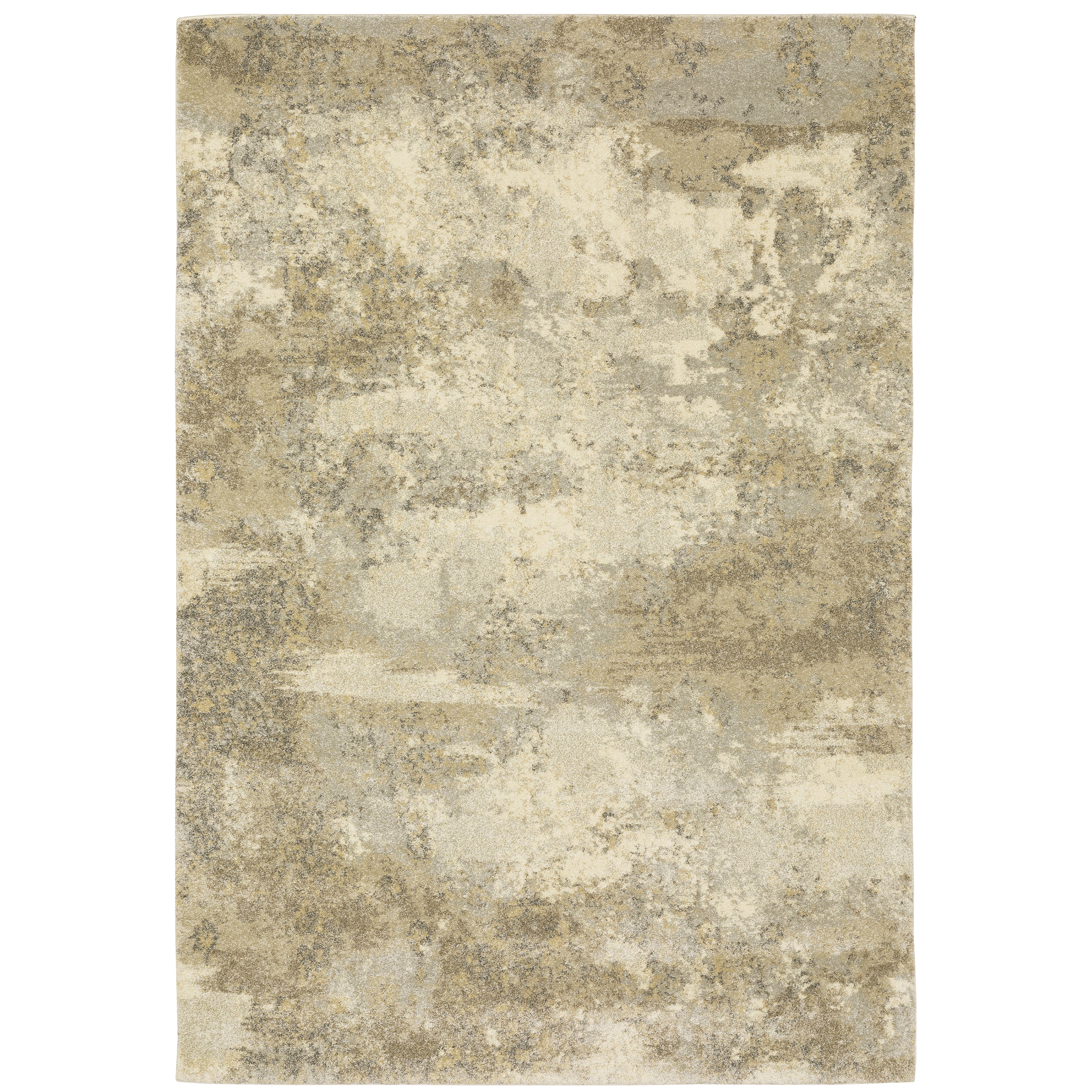 Oriental Weavers Astor 8322J plush modern rug featuring abstract pattern in gold/ beige tones