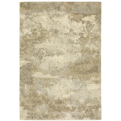 Oriental Weavers Astor 8322J plush modern rug featuring abstract pattern in gold/ beige tones