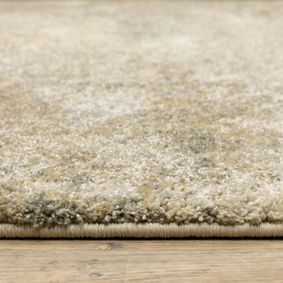 Oriental Weavers Astor 8322J plush modern rug featuring abstract pattern in gold/ beige tones