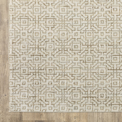 Oriental Weavers Atlas 3721G textured traditional rug featuring textured design in ivory/ beige tones
