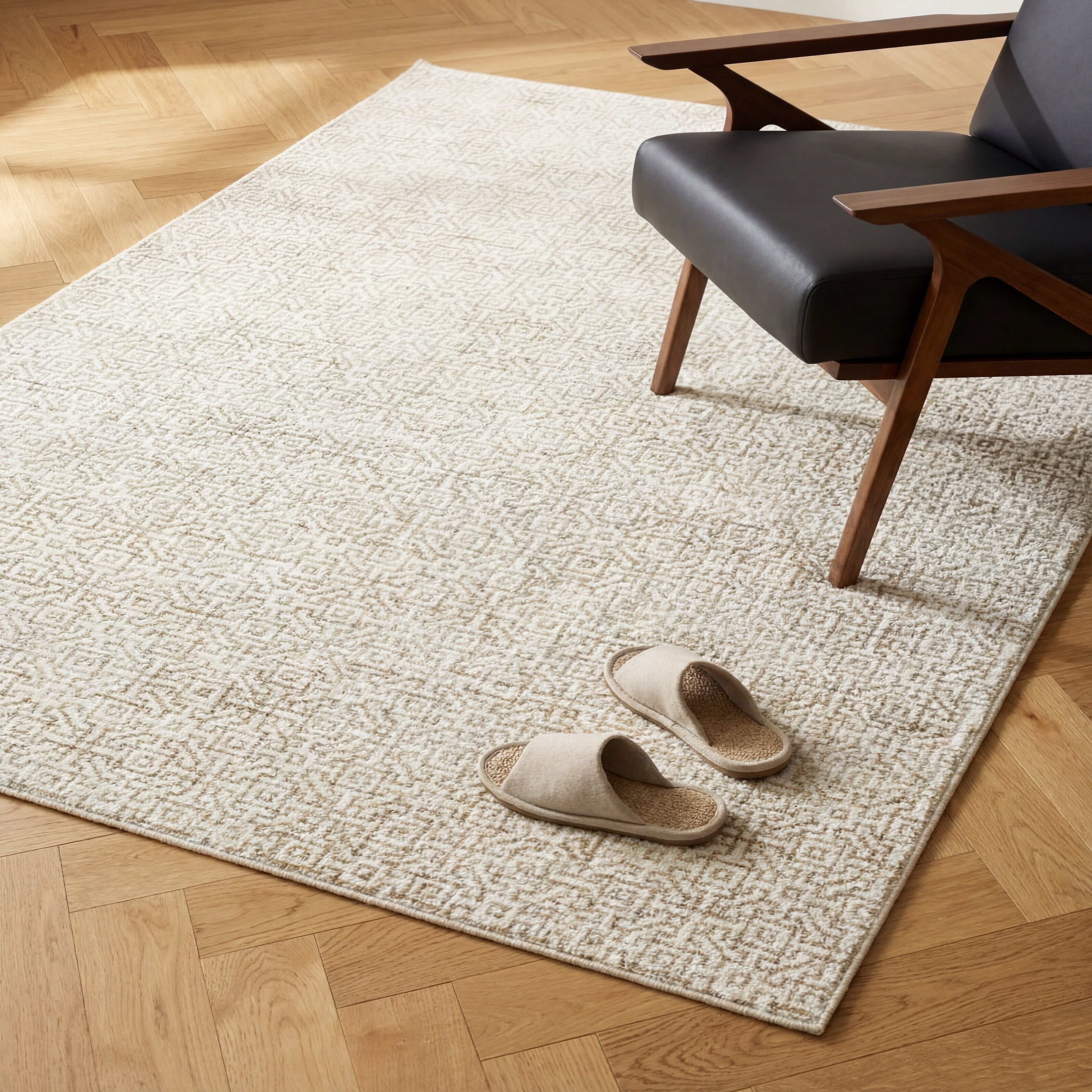 Oriental Weavers Atlas 3721G textured traditional rug featuring textured design in ivory/ beige tones