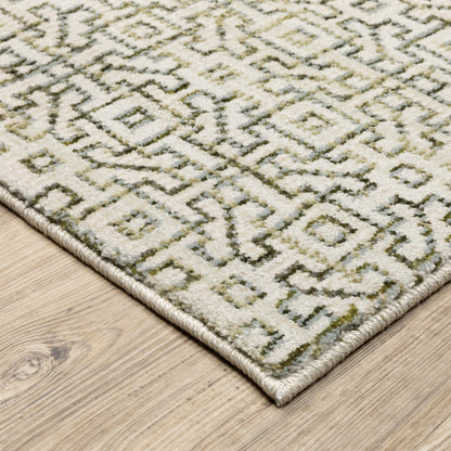 Oriental Weavers Atlas 3721K textured area rug featuring textured design in ivory/ green tones