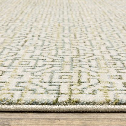 Oriental Weavers Atlas 3721K textured area rug featuring textured design in ivory/ green tones