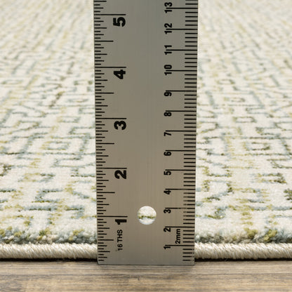 Oriental Weavers Atlas 3721K textured area rug featuring textured design in ivory/ green tones
