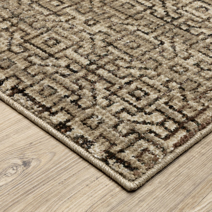 Oriental Weavers Atlas 3721S textured modern rug featuring textured design in brown/ tan tones