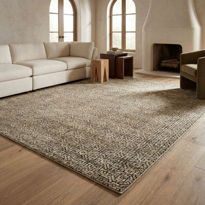 Oriental Weavers Atlas 3721S textured modern rug featuring textured design in brown/ tan tones