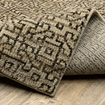 Oriental Weavers Atlas 3721S textured modern rug featuring textured design in brown/ tan tones