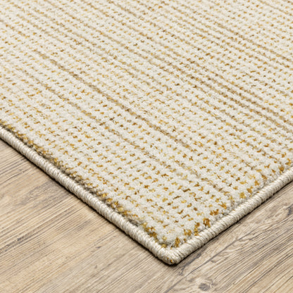 Oriental Weavers Atlas 3723N textured area rug featuring textured design in ivory/ gold tones