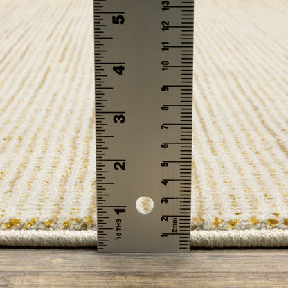 Oriental Weavers Atlas 3723N textured area rug featuring textured design in ivory/ gold tones