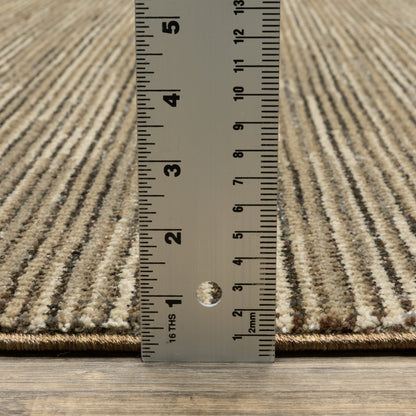 Oriental Weavers Atlas 3723T textured area rug featuring textured design in brown/ beige tones