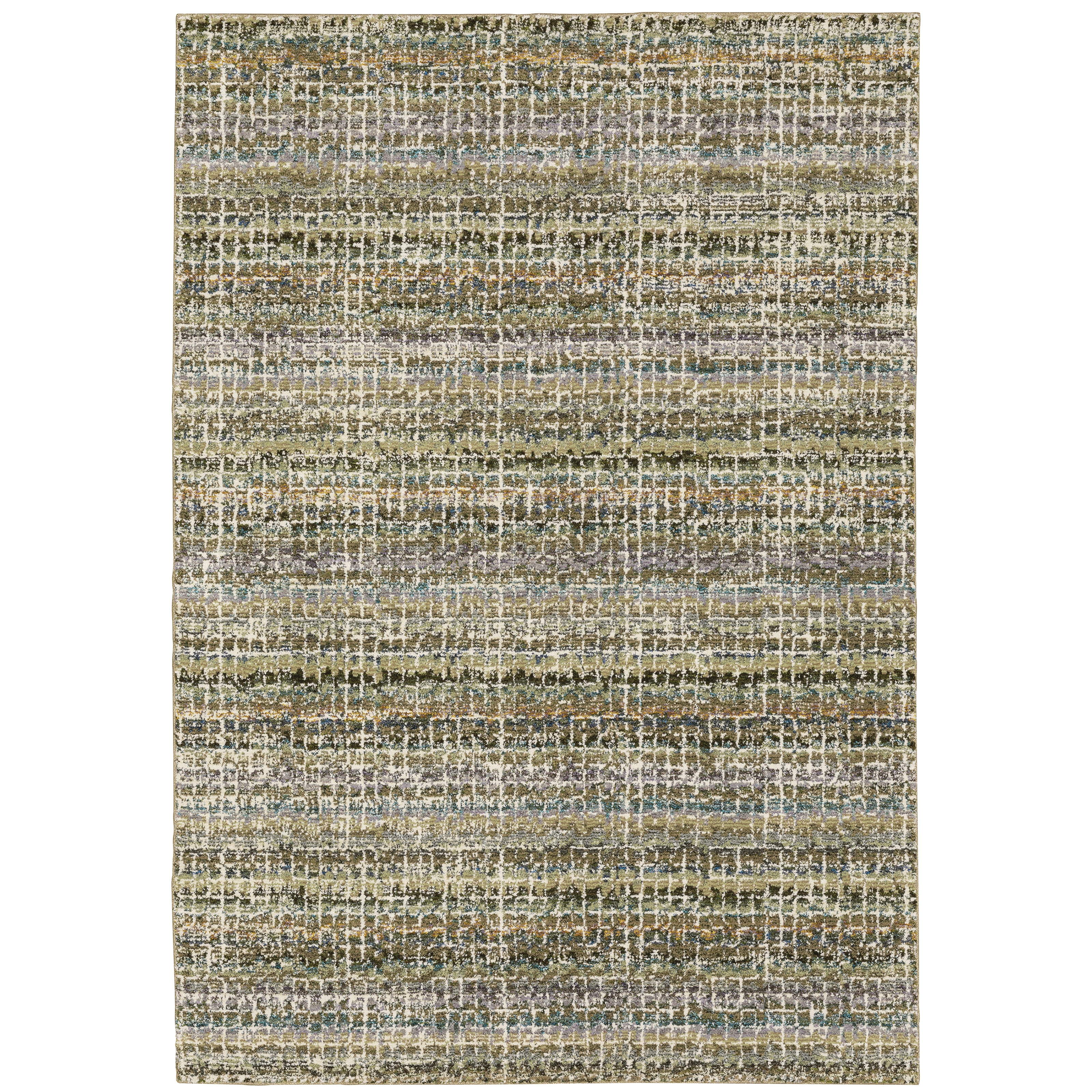 Oriental Weavers Atlas 747A0 textured area rug featuring textured design in green/ multi tones