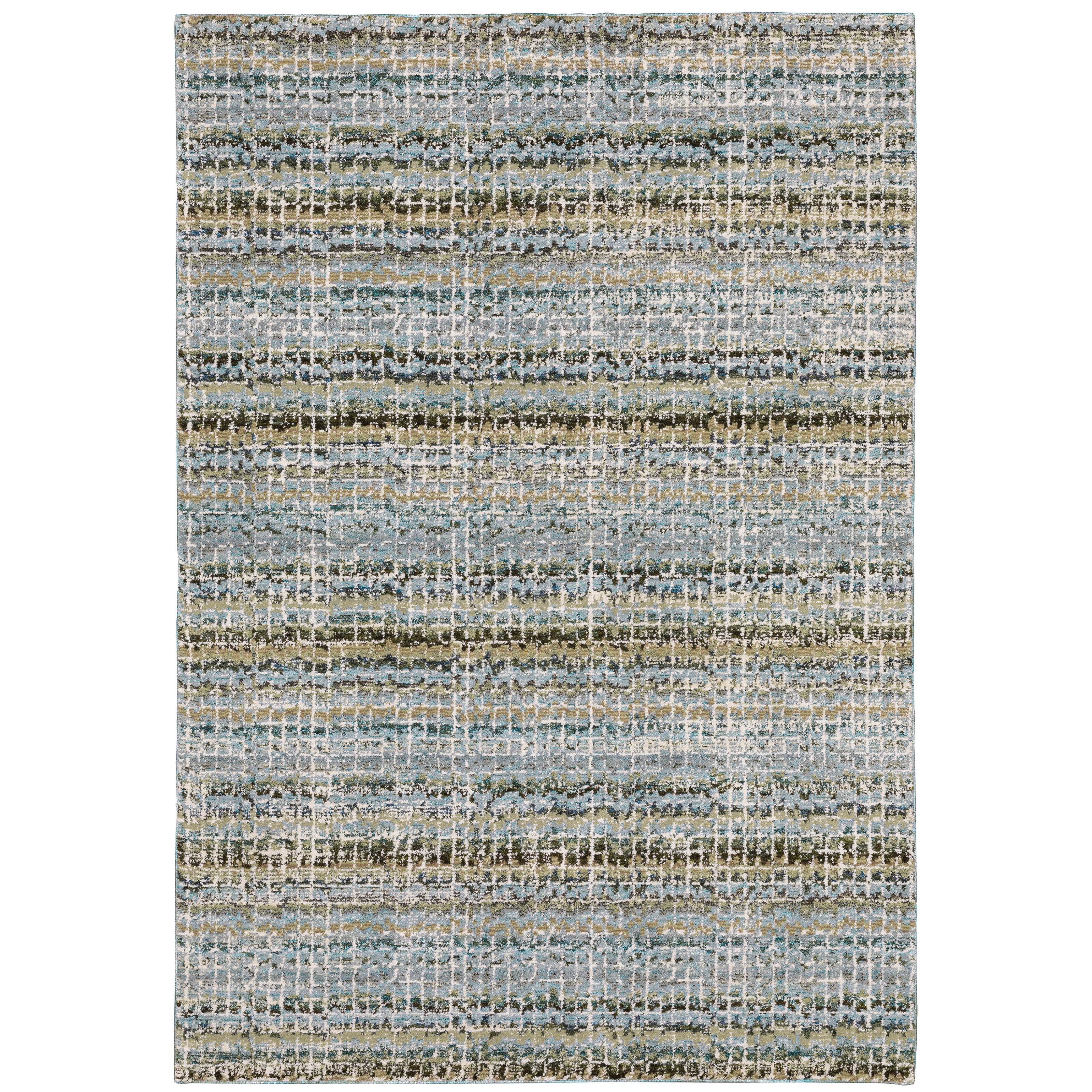 Oriental Weavers Atlas 747B0 textured area rug featuring textured design in blue/ green tones