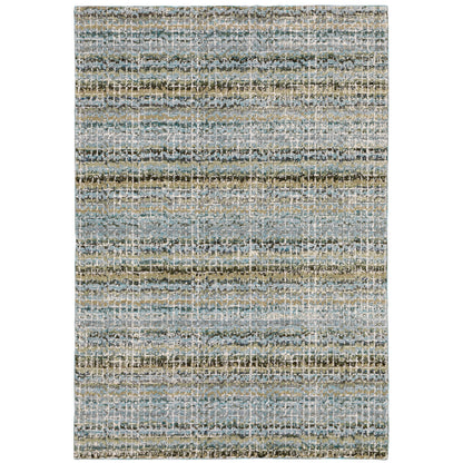 Oriental Weavers Atlas 747B0 textured area rug featuring textured design in blue/ green tones