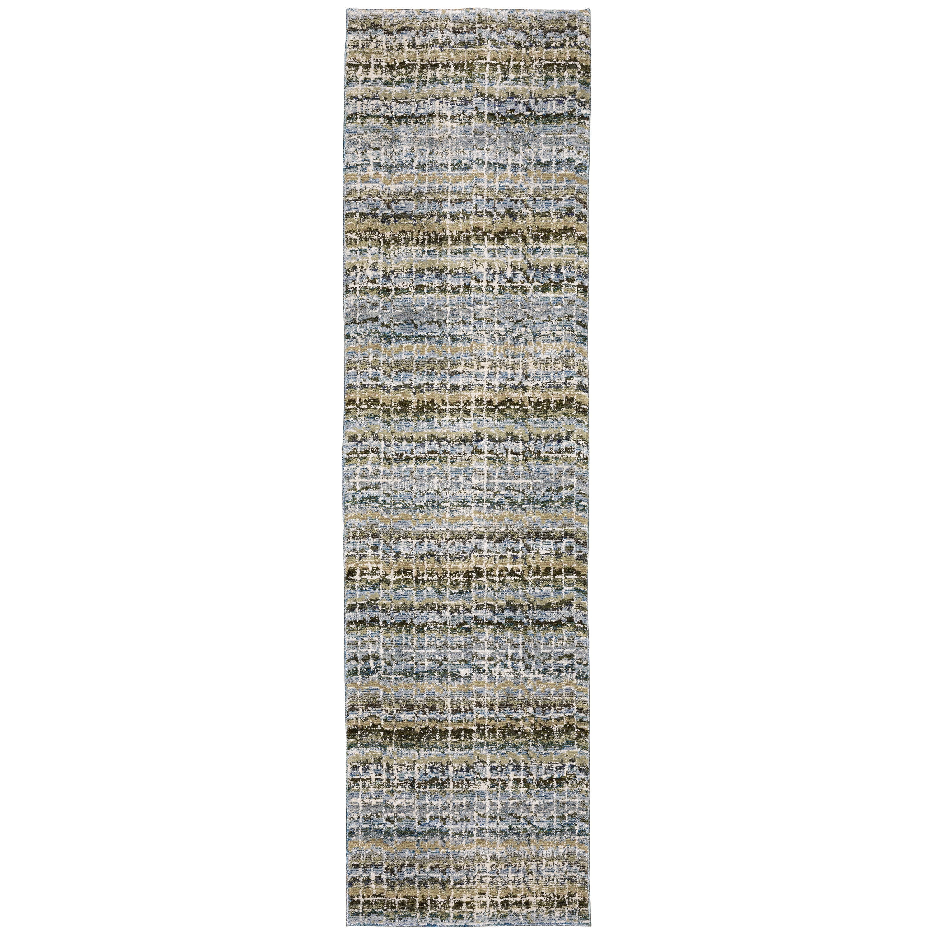 Oriental Weavers Atlas 747B0 textured area rug featuring textured design in blue/ green tones