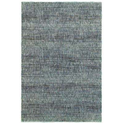 Oriental Weavers Atlas 8033J textured traditional rug featuring textured design in blue/ grey tones