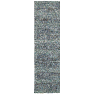 Oriental Weavers Atlas 8033J textured traditional rug featuring textured design in blue/ grey tones
