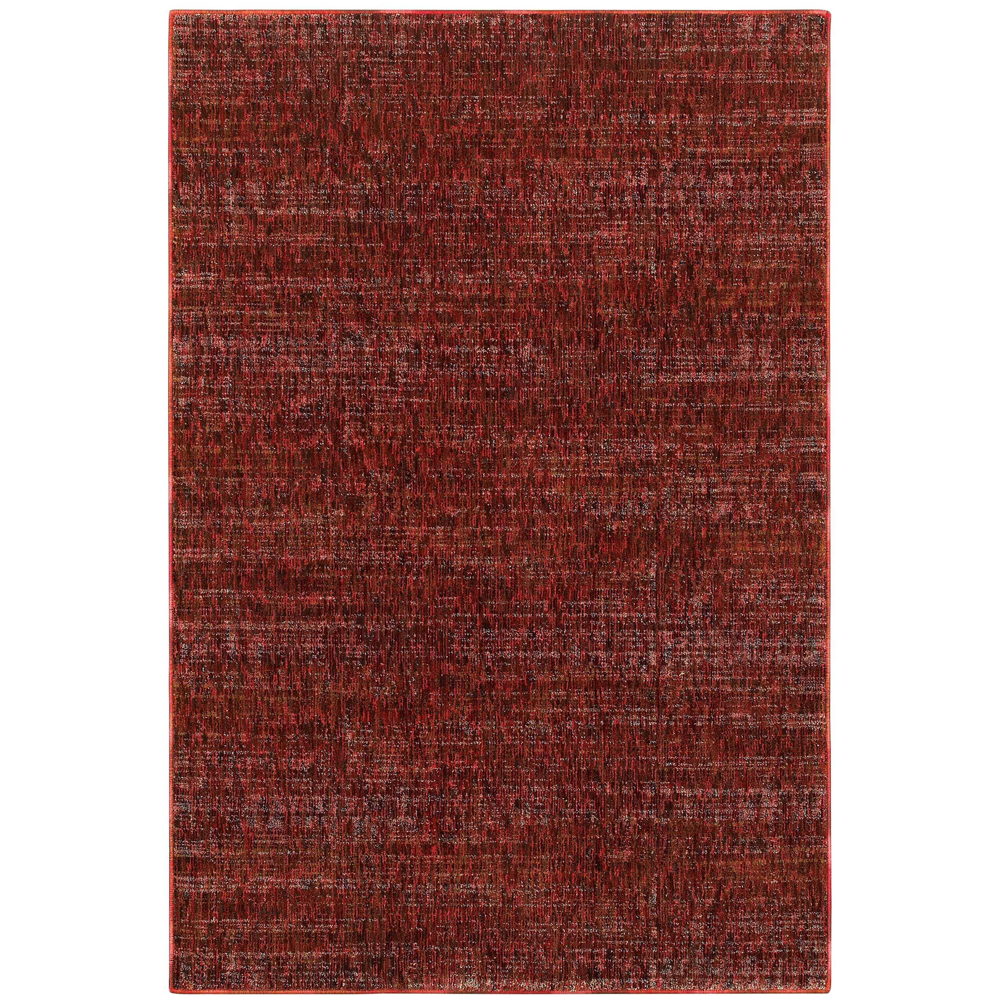 Oriental Weavers Atlas 8033K textured area rug featuring textured design in red/ rust tones
