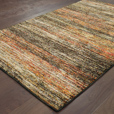 Oriental Weavers Atlas 8037C textured area rug featuring textured design in gold/ charcoal tones
