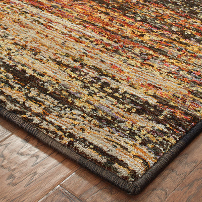 Oriental Weavers Atlas 8037C textured area rug featuring textured design in gold/ charcoal tones