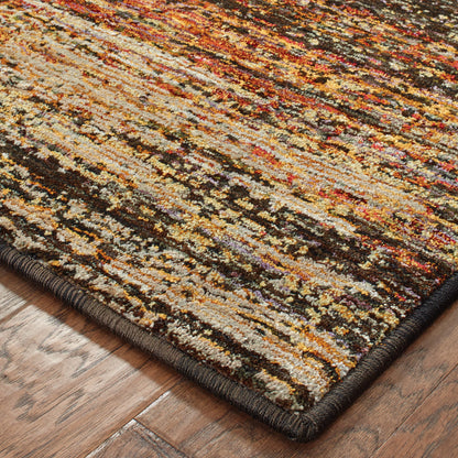 Oriental Weavers Atlas 8037C textured area rug featuring textured design in gold/ charcoal tones