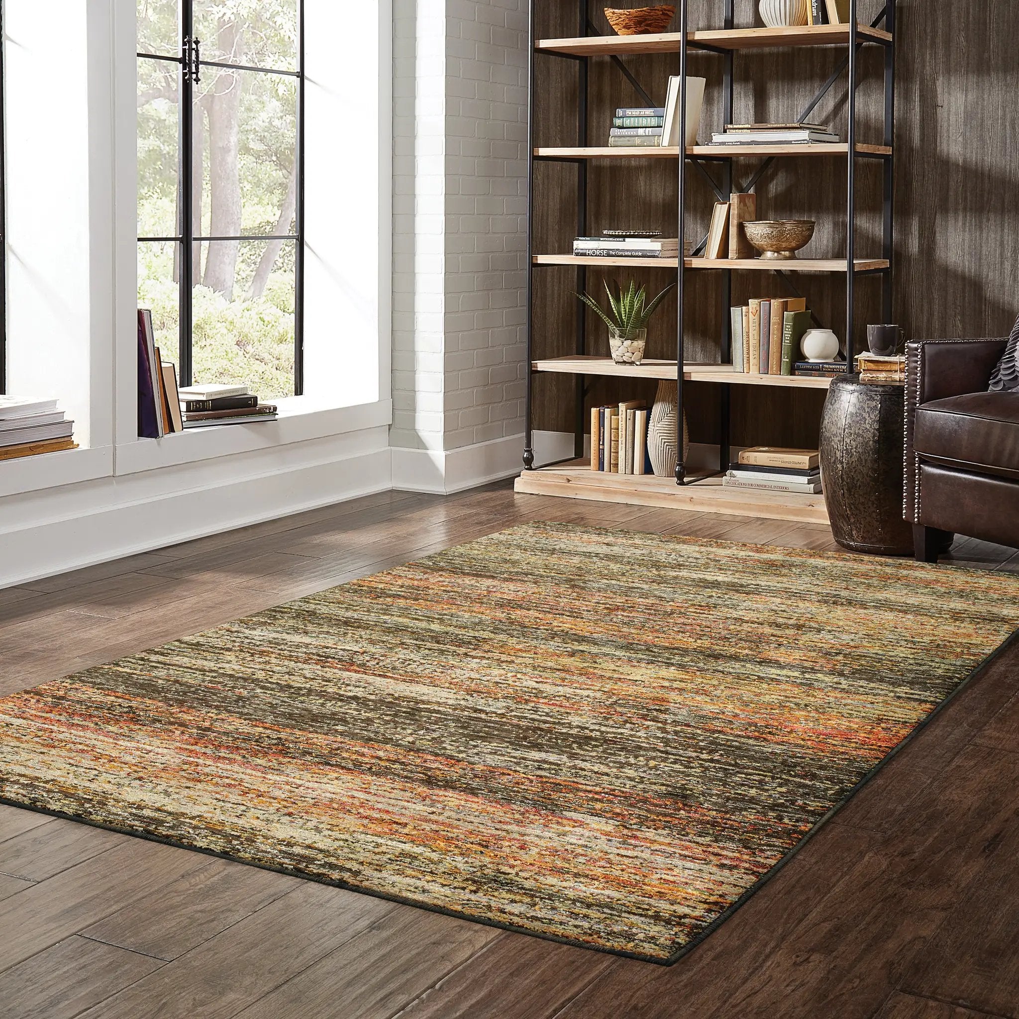 Atlas 8037C Gold/ Charcoal Area Rug by Oriental Weavers