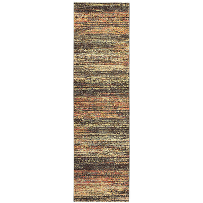 Oriental Weavers Atlas 8037C textured area rug featuring textured design in gold/ charcoal tones