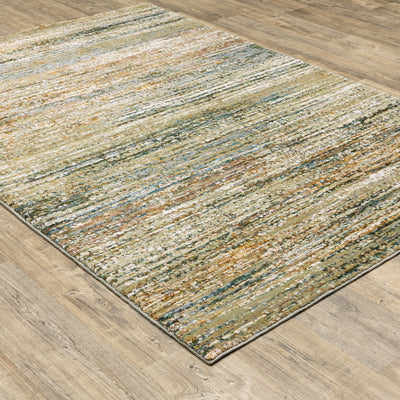 Oriental Weavers Atlas 8037J textured area rug featuring textured design in gold/ green tones