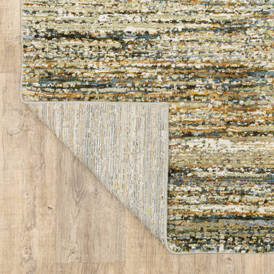 Oriental Weavers Atlas 8037J textured area rug featuring textured design in gold/ green tones