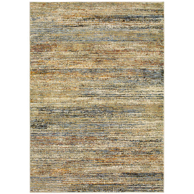 Oriental Weavers Atlas 8037J textured area rug featuring textured design in gold/ green tones