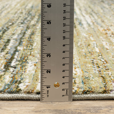 Oriental Weavers Atlas 8037J textured area rug featuring textured design in gold/ green tones