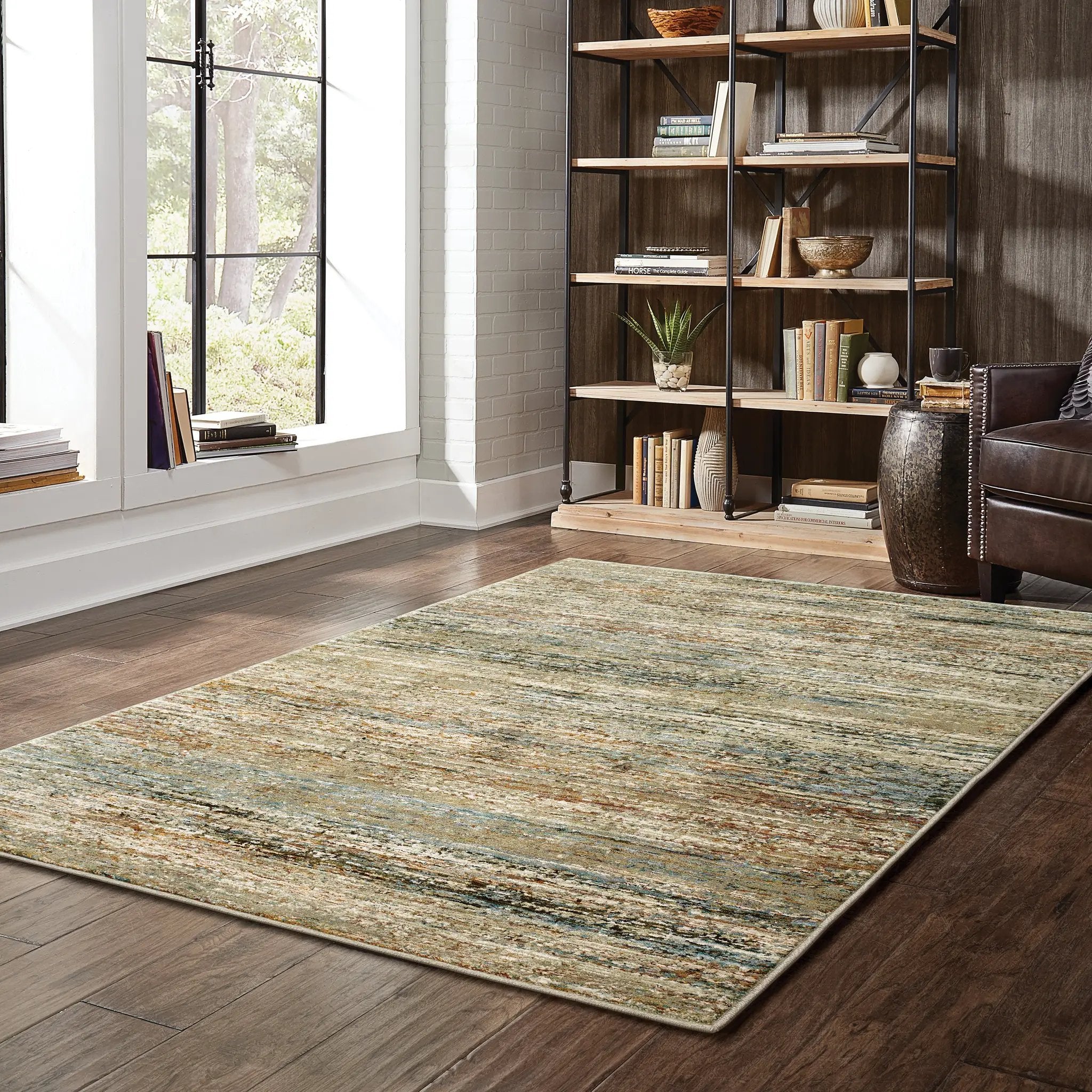 Atlas 8037J Gold/ Green Area Rug by Oriental Weavers