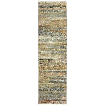 Oriental Weavers Atlas 8037J textured area rug featuring textured design in gold/ green tones