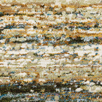 Oriental Weavers Atlas 8037J textured area rug featuring textured design in gold/ green tones