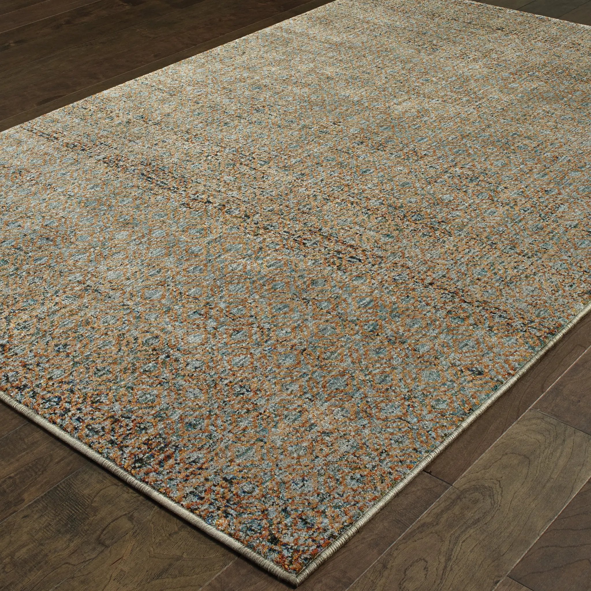 Atlas 8048B Blue/ Gold Area Rug by Oriental Weavers