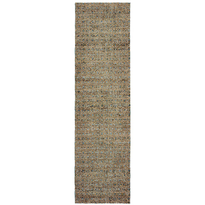 Oriental Weavers Atlas 8048B textured area rug featuring textured design in blue/ gold tones