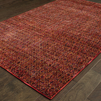 Oriental Weavers Atlas 8048K textured area rug featuring textured design in red/ rust tones