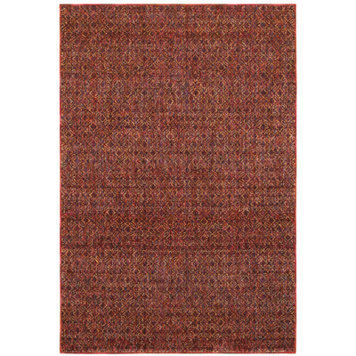 Oriental Weavers Atlas 8048K textured area rug featuring textured design in red/ rust tones