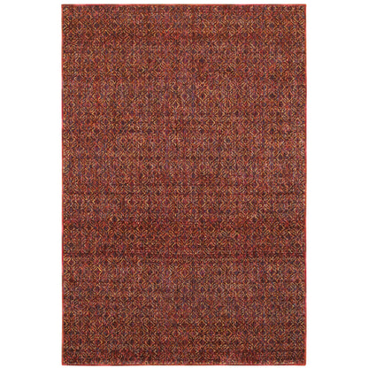 Oriental Weavers Atlas 8048K textured area rug featuring textured design in red/ rust tones