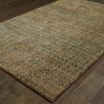 Oriental Weavers Atlas 8048P textured area rug featuring textured design in green/ gold tones